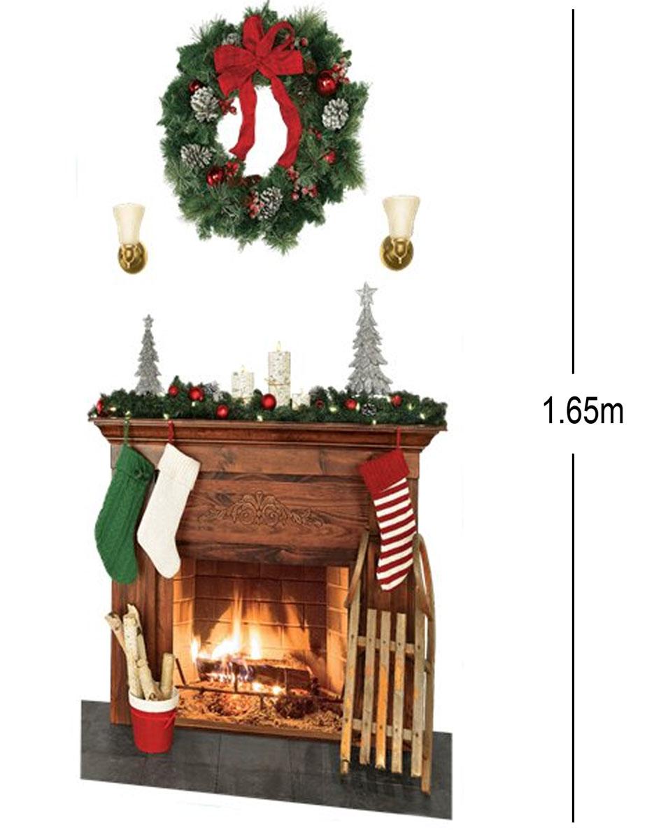 Christmas Scene Setter Holiday Hearth 1.65m by Amscan 671090 available here at Karnival Costumes online party shop