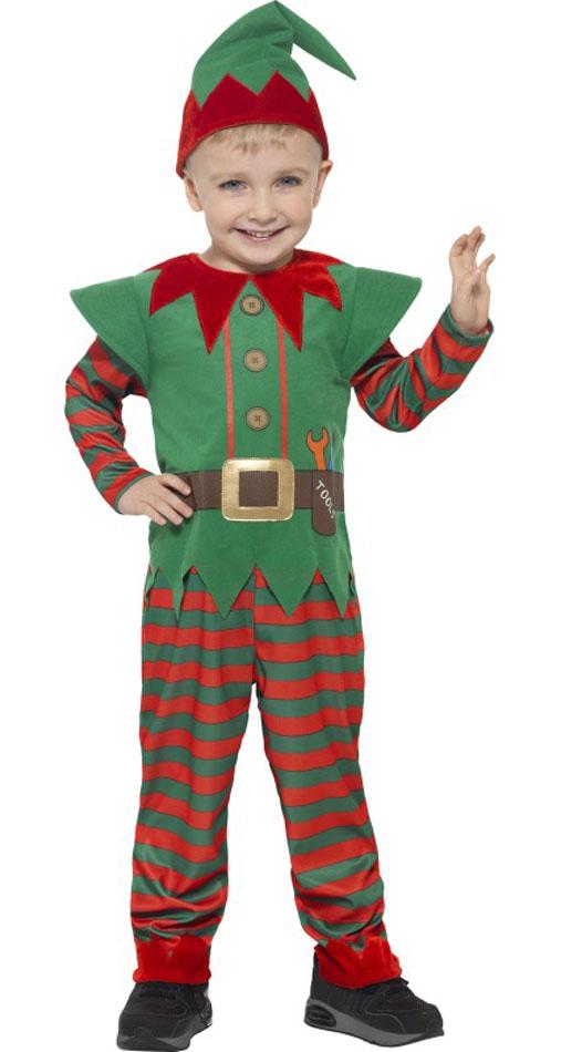 Christmas Elf Toddler Fancy Dress Costume by Smiffys 21489 available here at Karnival Costumes online Christmas Party Shop