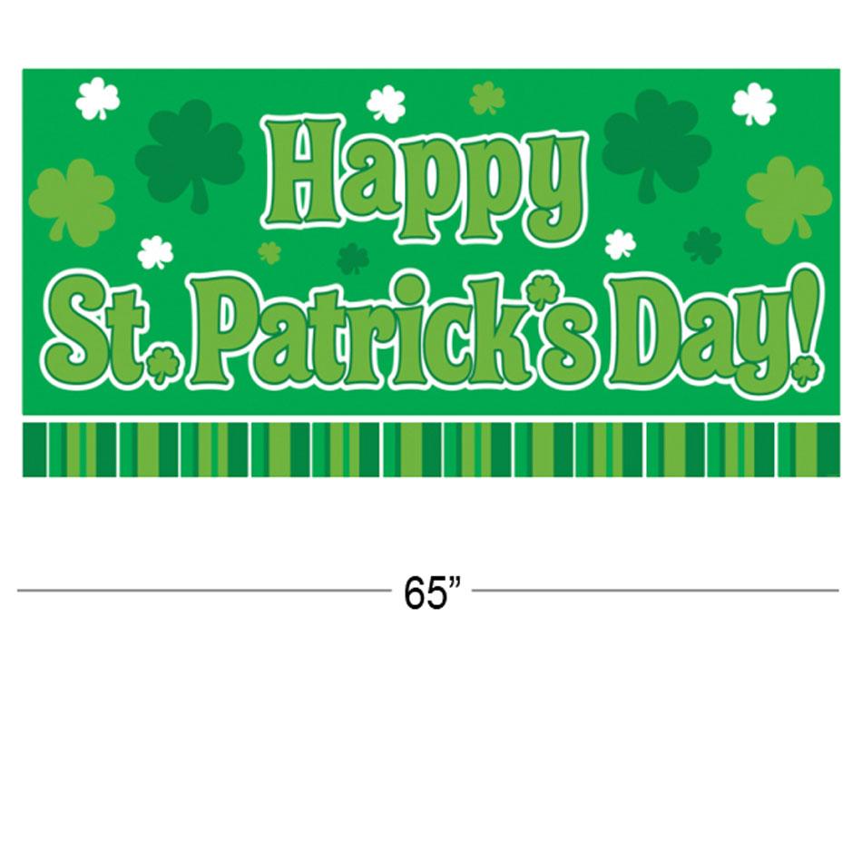 Large Happy St. Patrick's Day Banner by Amscan 120079 and available here at Karnival Costumes online poarty shop