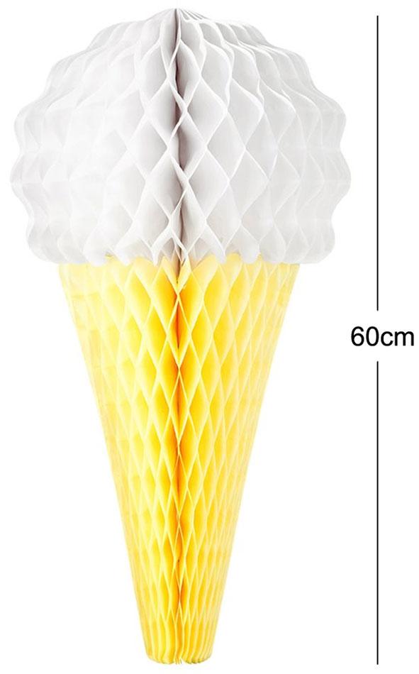 Larger than life Ice Cream Honeycomb hanging decoration 60cm in height by Talking Tables ICE-HONICECREAM-XL available here at Karnival Costumes online party shop