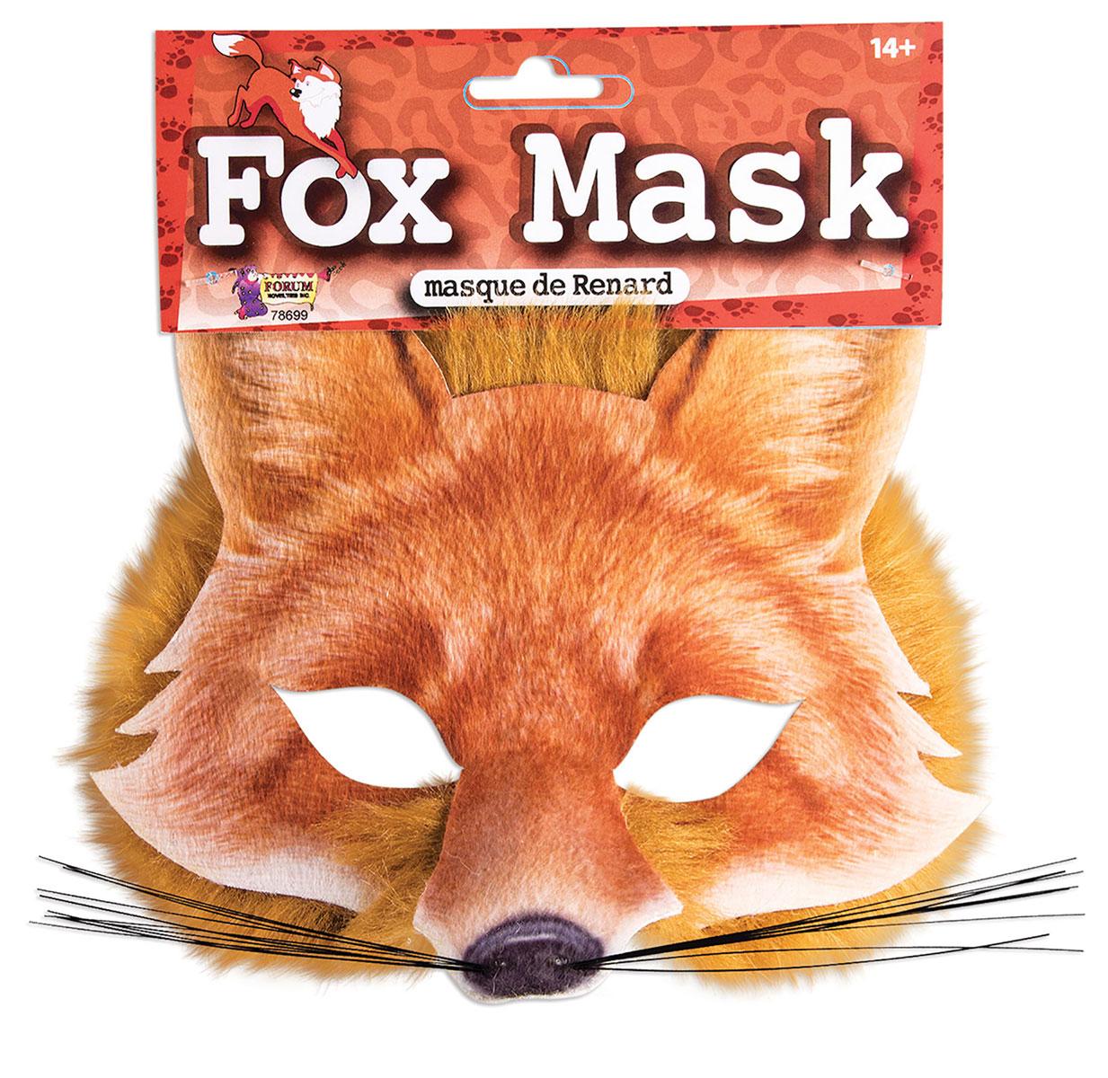 Photo-Realistic Fox facemask with fur fabric trim by Forum Novelties 78699 available here at Karnival Costumes online party shop