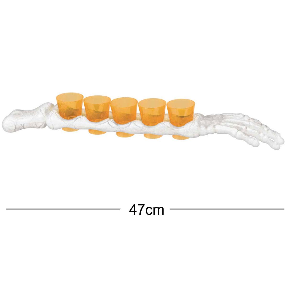 Boneyarad Shot In The Arm Halloween Skeleton Arm with 5 Shot Glasses by Amscan 210446 available here at Karnival Costumes online party shop