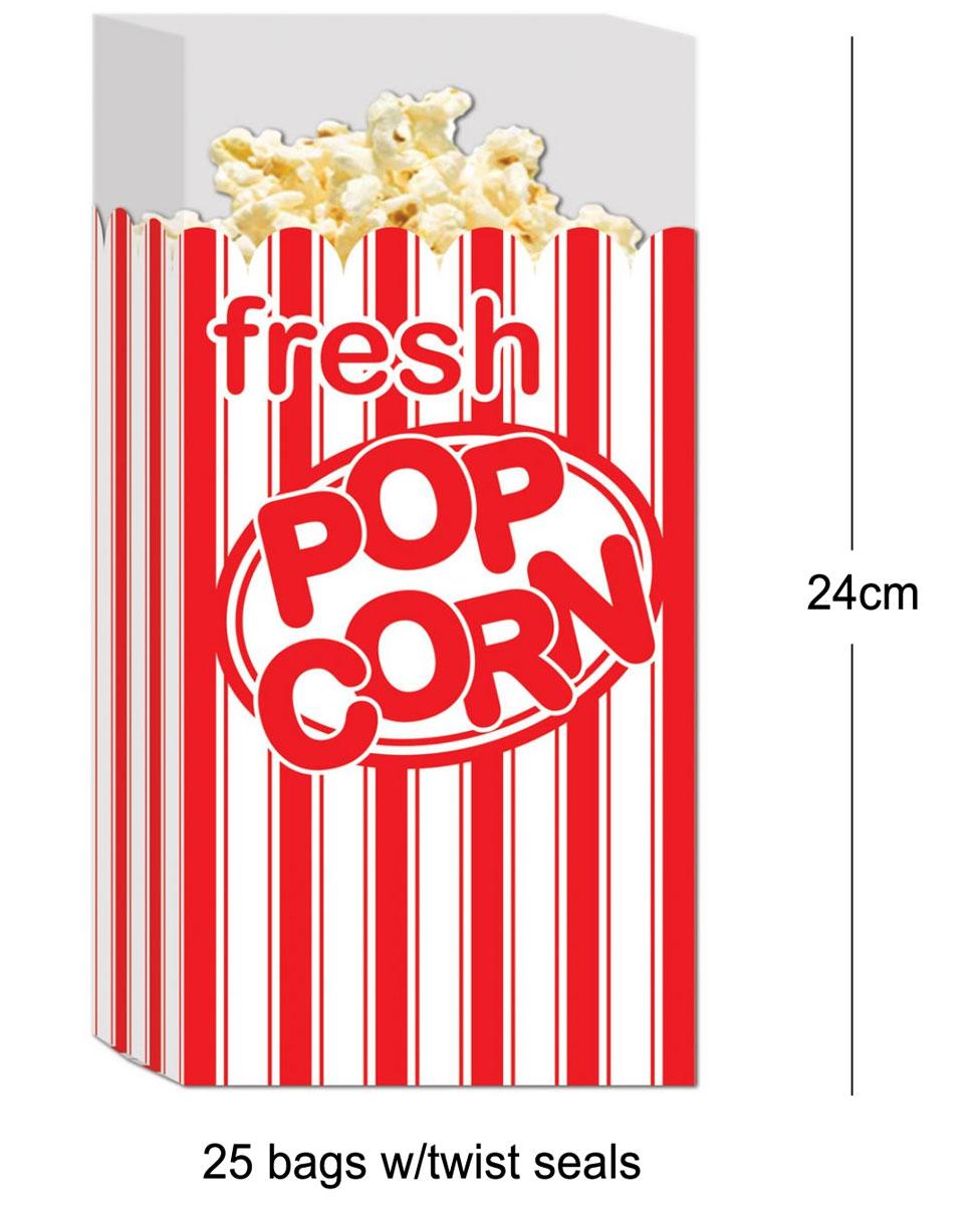 Popcorn Bags - pk25 with Seals by Beistle 57822 available in the UK here at Karnival Costumes online party shop
