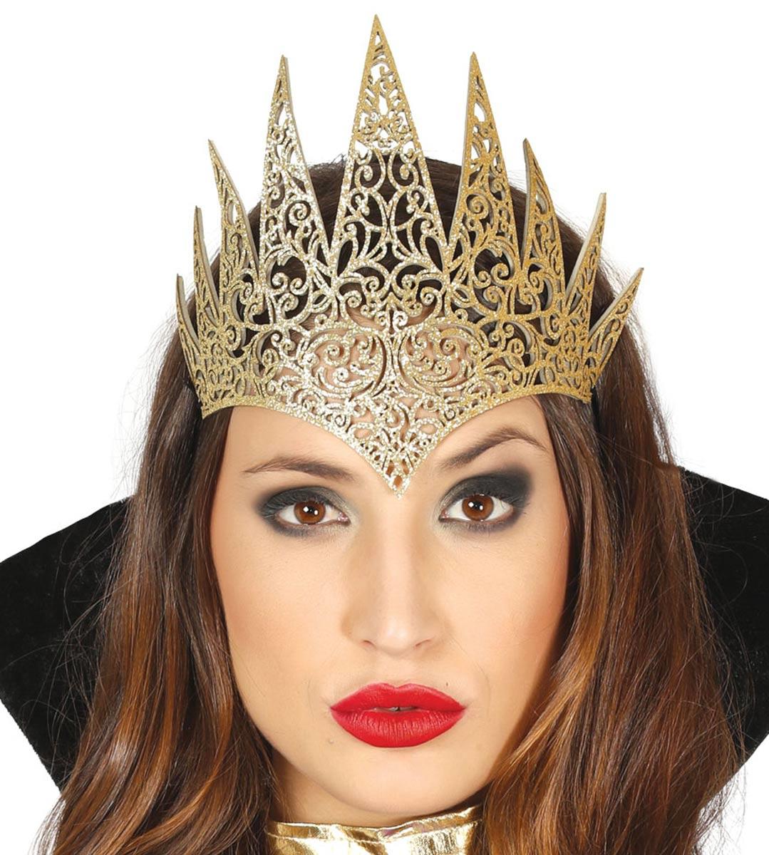 Game of Thrones, Evil Queen and Frozen Princess Golden Queen Tiara by Guirca 17411 available here at Karnival Costumes online party shop