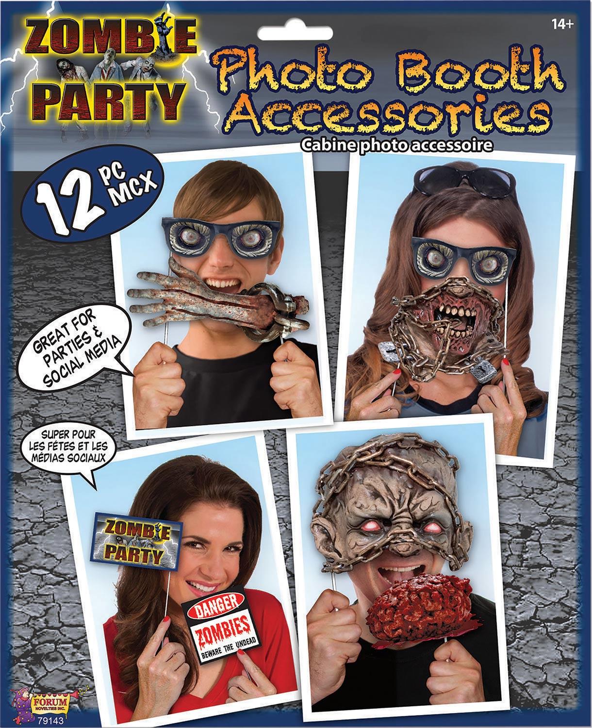 12pc Zombie Photo Booth Props Kit by Forum Novelties 79143 available from a collection of zombie items here at Karnival Costumes online party goods