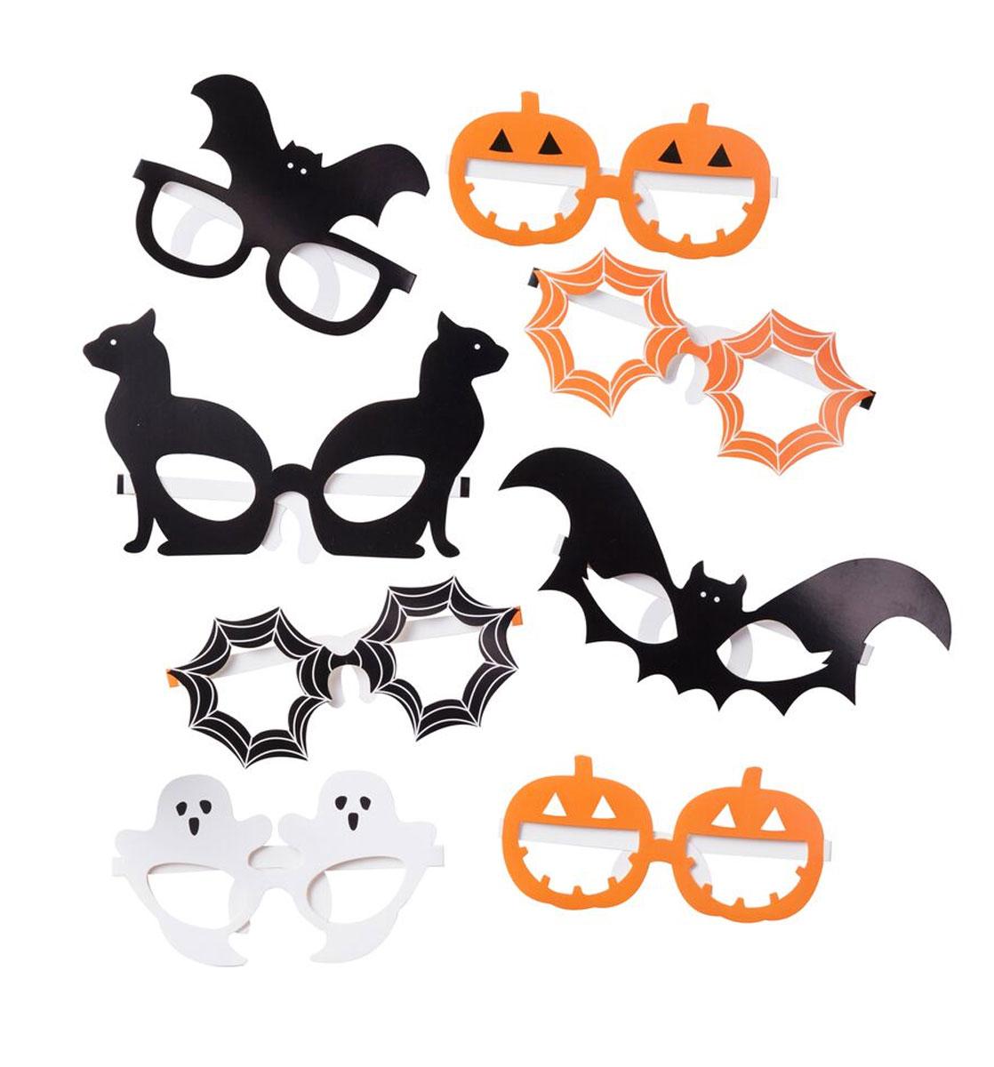 Halloween Pumnpkin Party Funglasses pk8 by Ginger Ray PU-304 available here at Karnival Costumes online Halloween party shop