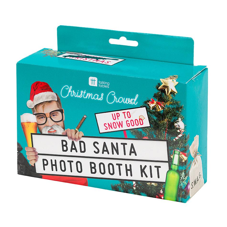 Bad Santa Photo Booth Kit with 26pcs by Talking Tables ENT-BAD-SANTA available here at Karnival Costumes online Christmas shop