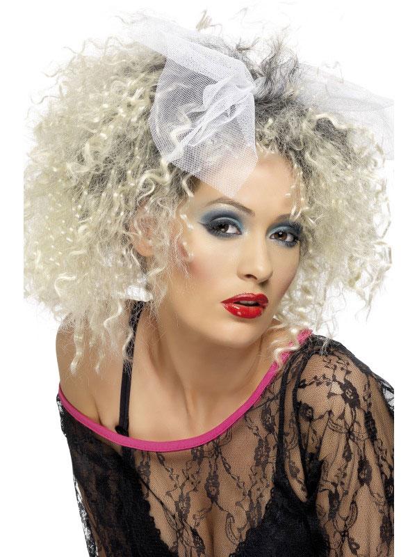 80s Wild Child Wig in Blonde with Bow by Smiffys 42031 available here at Karnival Costumes online party shop