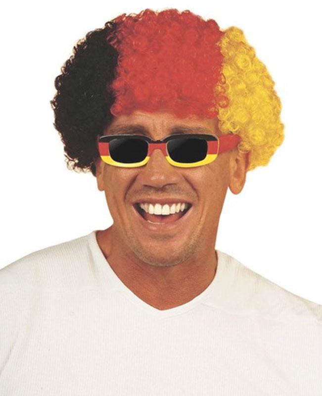 Black Red and Yellow Supporter's Wig for German celebrations by Widmann 5986D available here at Karnival Costumes online party shop