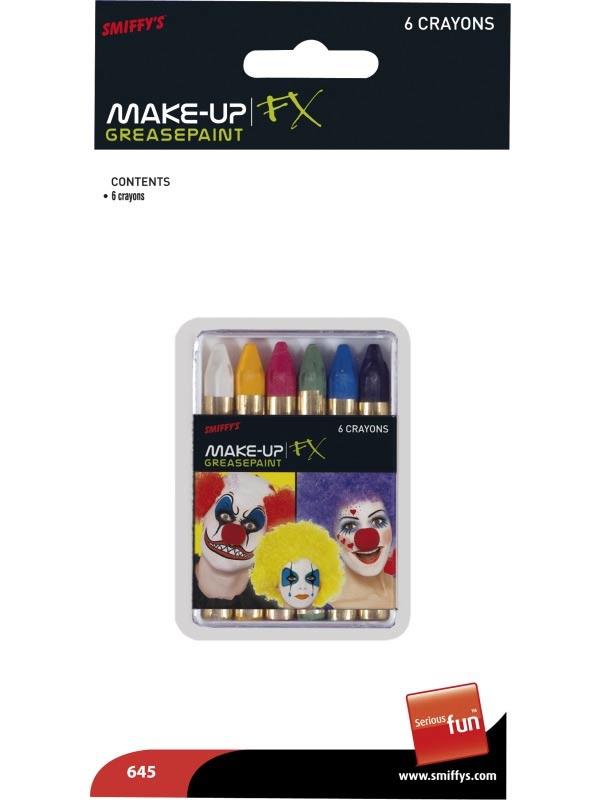 Carnival Greasepaints - 6 Colours by Smiffy 645 and available from a large selection of family make-up here at Karnival Costumes online party shop