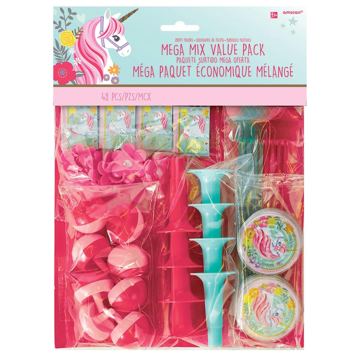 Magical Unicorn Pinata Filler or Favour Pack 48pcs by Amscan 399739 available here at Karnival Costumes online party shop