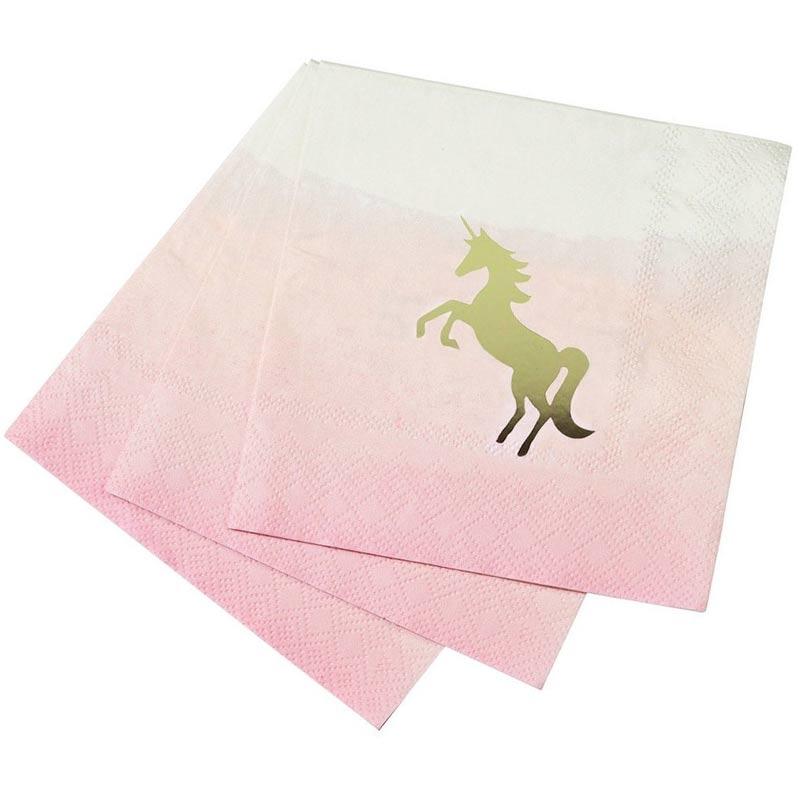 We Heart Unicorns Cocktail Napkins with gold foil unicorn and phrase16 pieces by Talking Tables UNICORN-CNAPKIN available from the range here at Karnival Costumes online party shop
