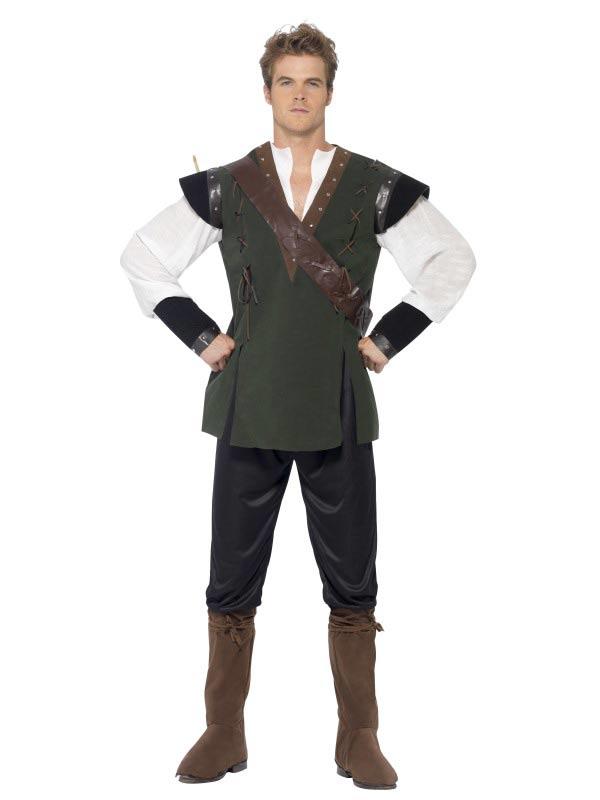 Deluxe Robin Hood Costume for Adults by Smiffy 29076 available here at Karnival Costumes online party shop