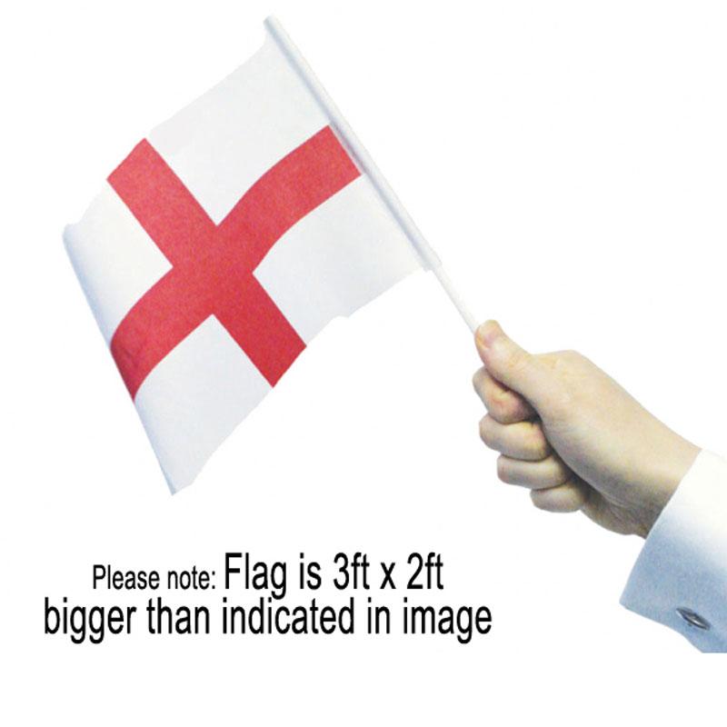 Large Flag of St George Hand Waver - 3ft x 2ft size by Amscan 994954 available here at Karnival Costumes online party shop