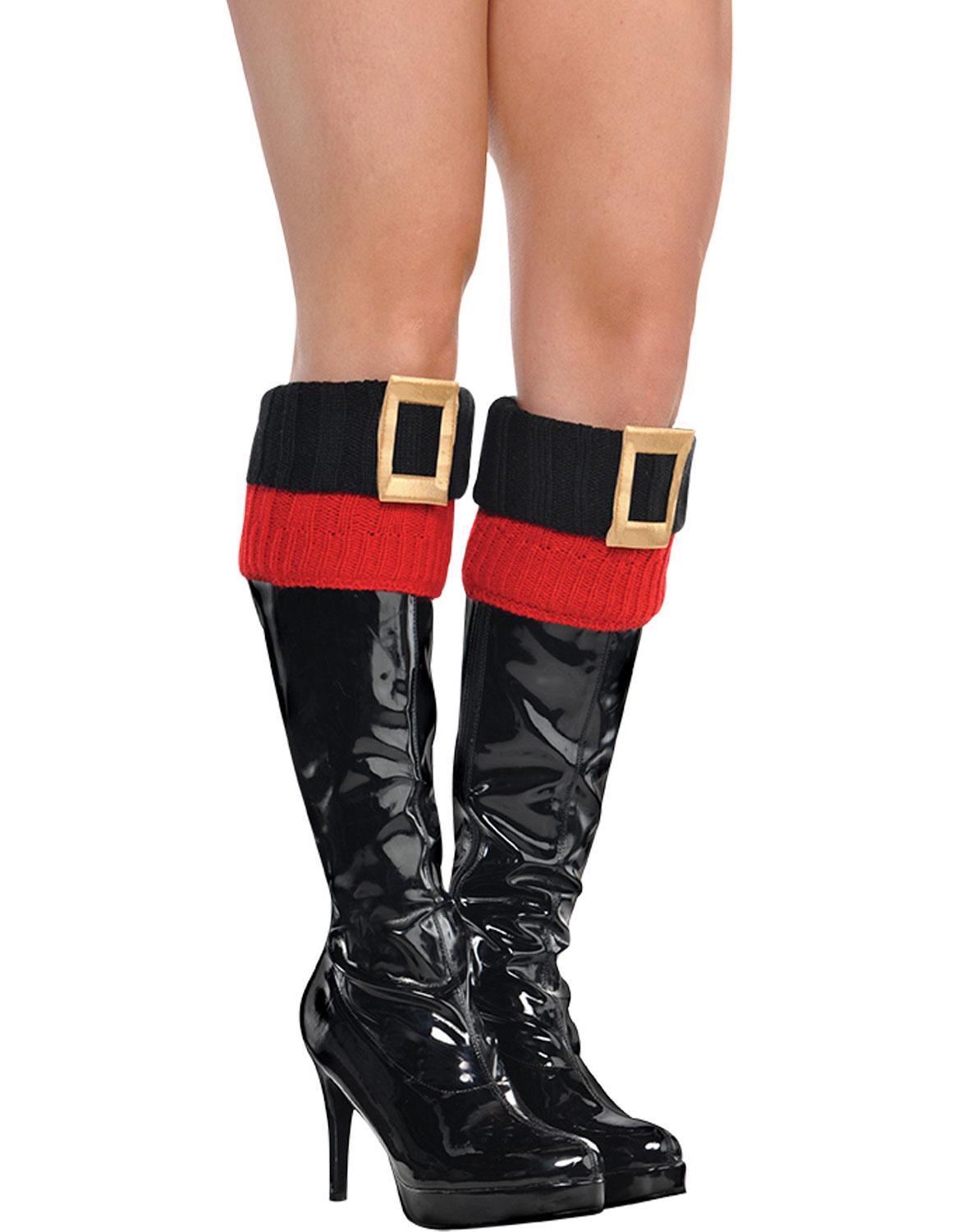 Miss Santa 'Santa Belt' Boot Cuffs by Amscan 845171 available here at Karnival Costumes online Christmas party shop