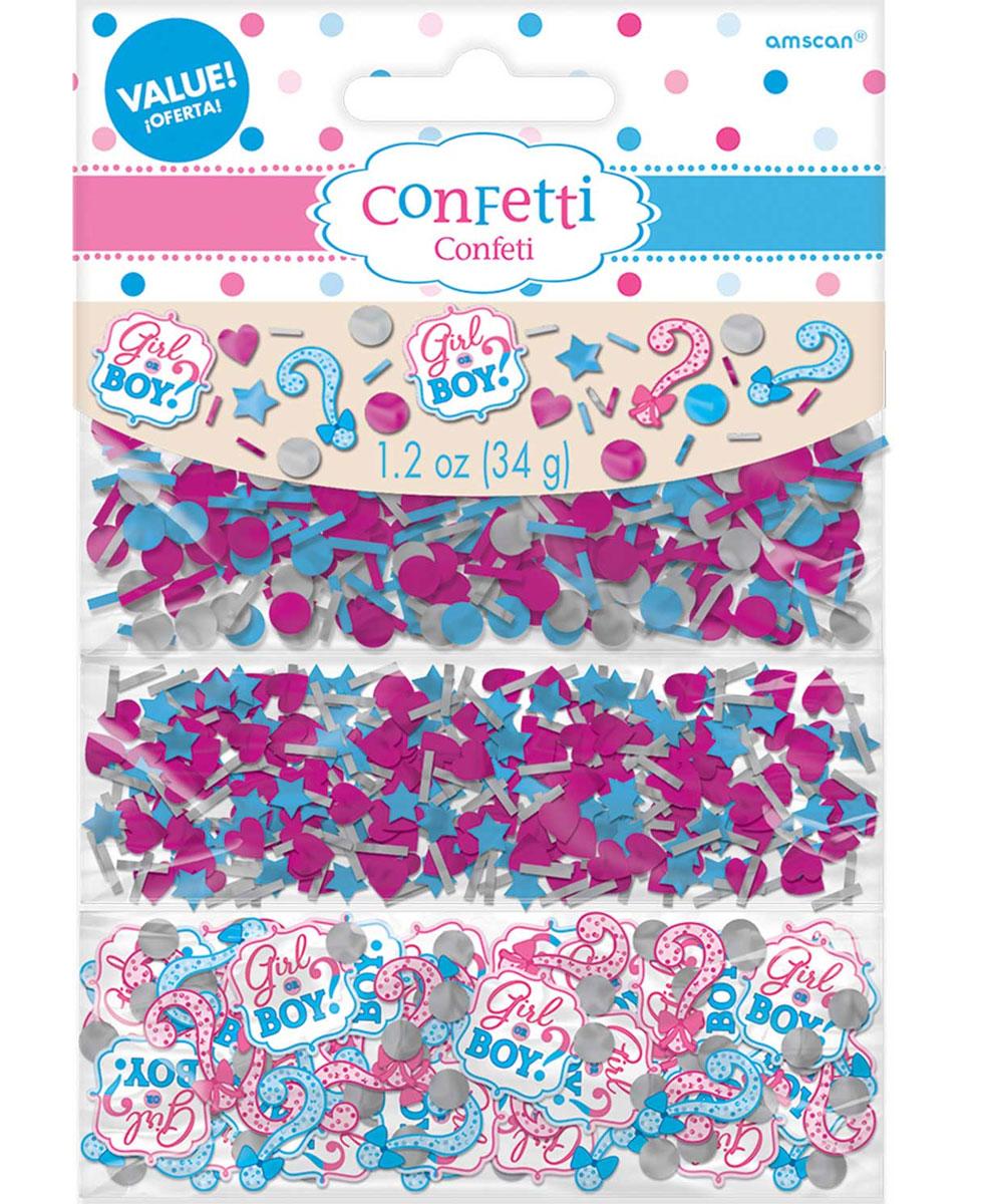 Girl or Boy 3 Pack Value Confetti 3 Pack 34g by Amscan 361573 available here at Karnival Costumes online party shop