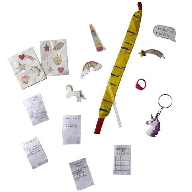 We Love Unicorns Wonderball Party Game contents by Talking Tables WONDER-UNICORN available here at Karnival Costumes online party shop