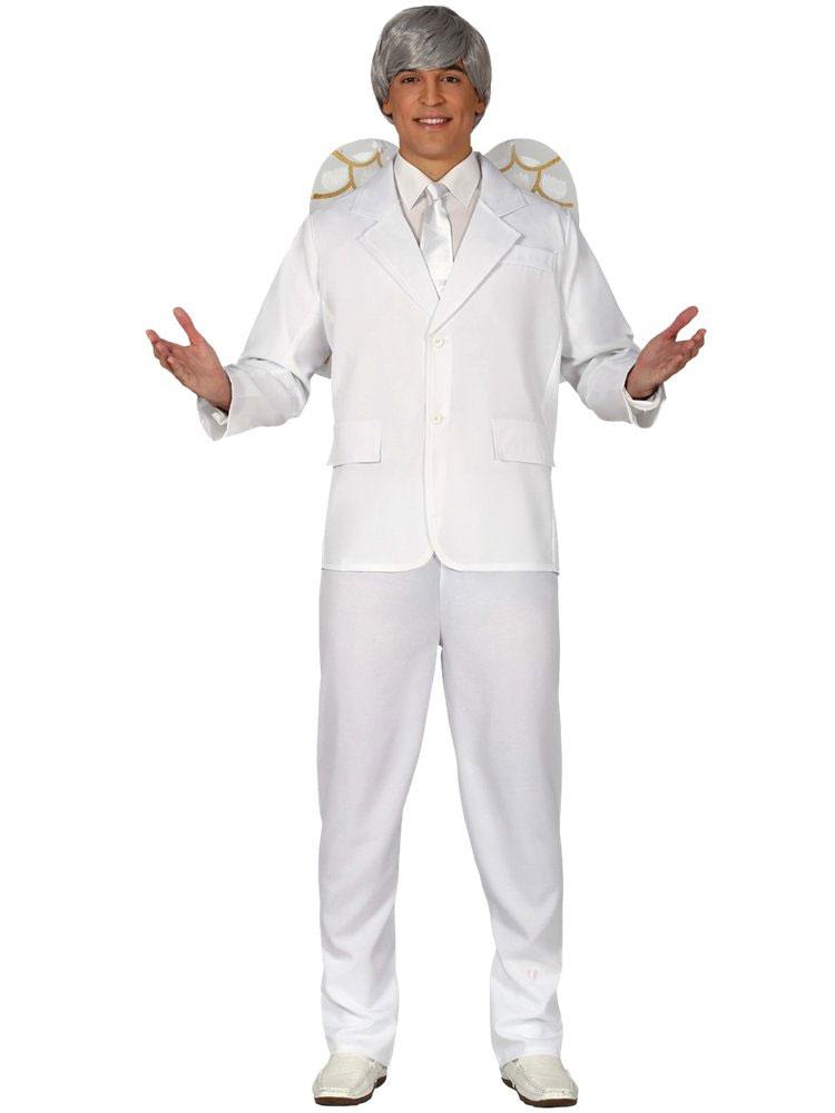 Men's Angel costume for adults with jacket, trousers and wings by Guirca 41767 / 41768 available here at Karnival Costumes online Christmas party shop