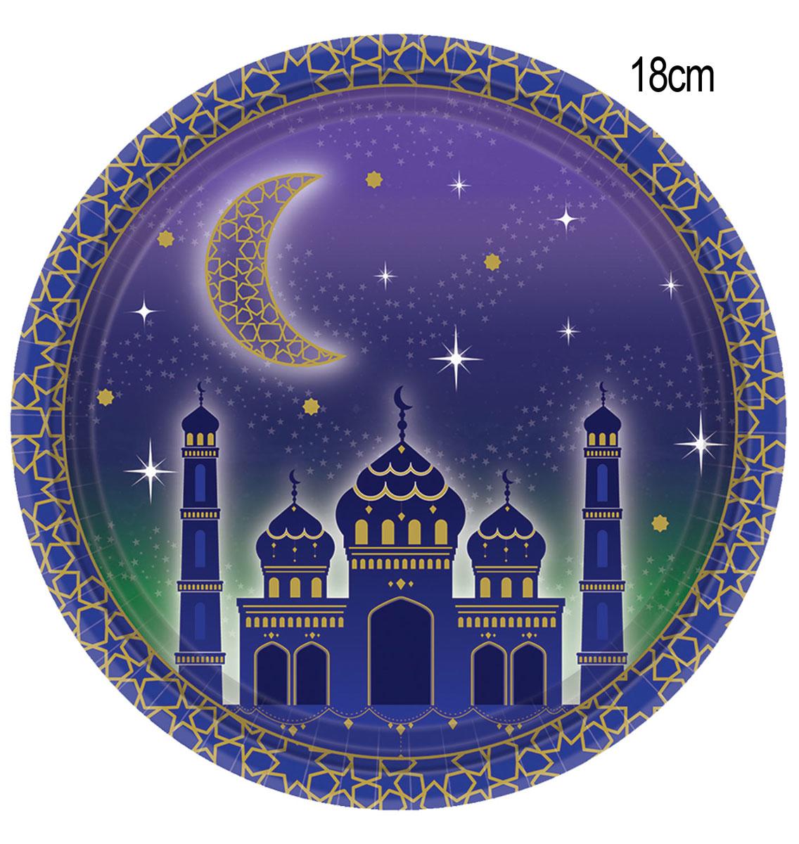Eid Celebrations Paper Plates 18cm pk8 by Amscan 541962 available here at Karnival Costumes online party shop