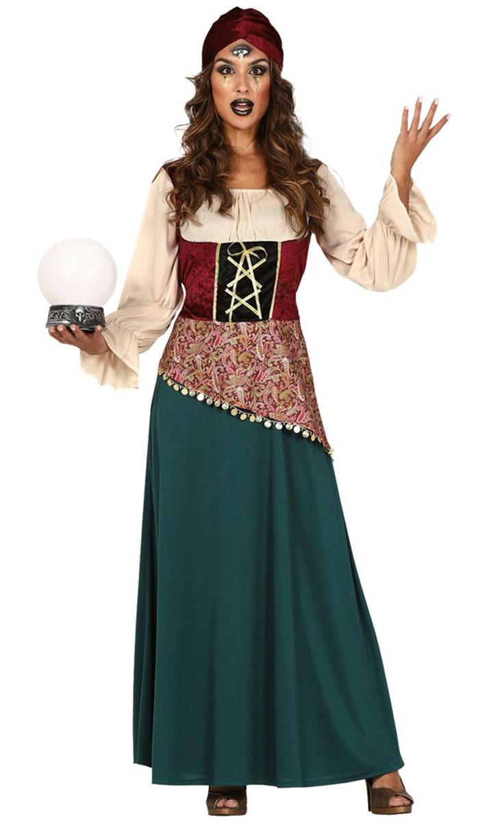 Fortune Teller Adult Fancy Dress Costume by Guirca 16352 in small, medium and large available here at Karnival Costumes online party shop
