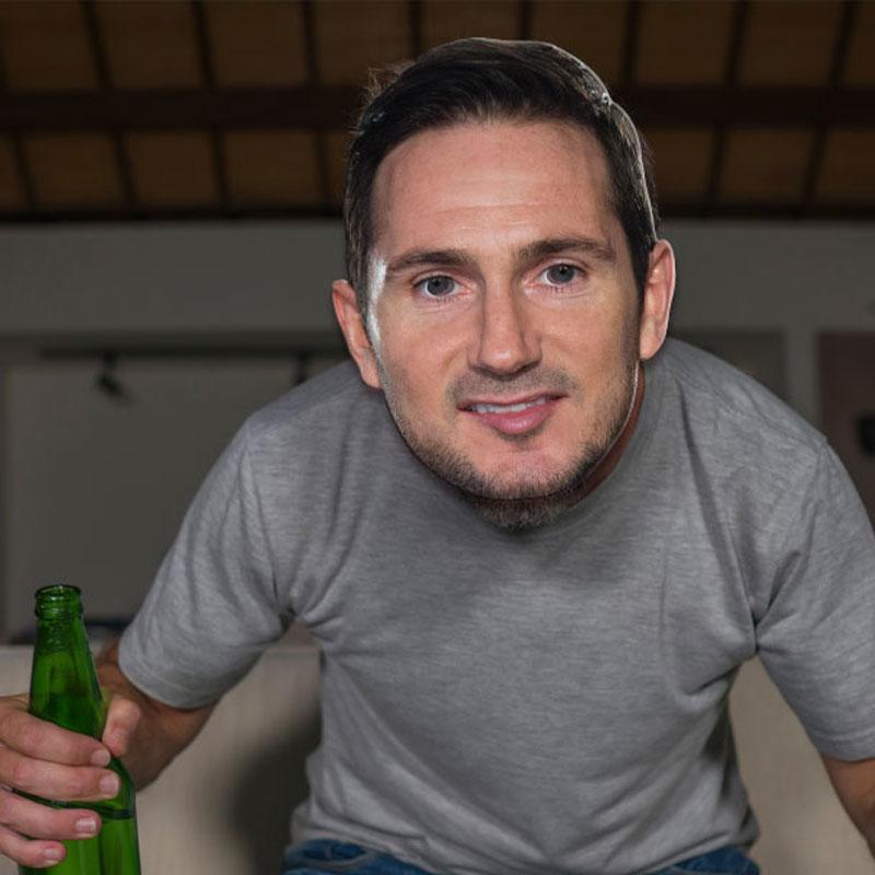 Become Frank Lampard football club manager celebrity face mask by Mask-erade FLAMP02 available here at Karnival Costumes online party shop