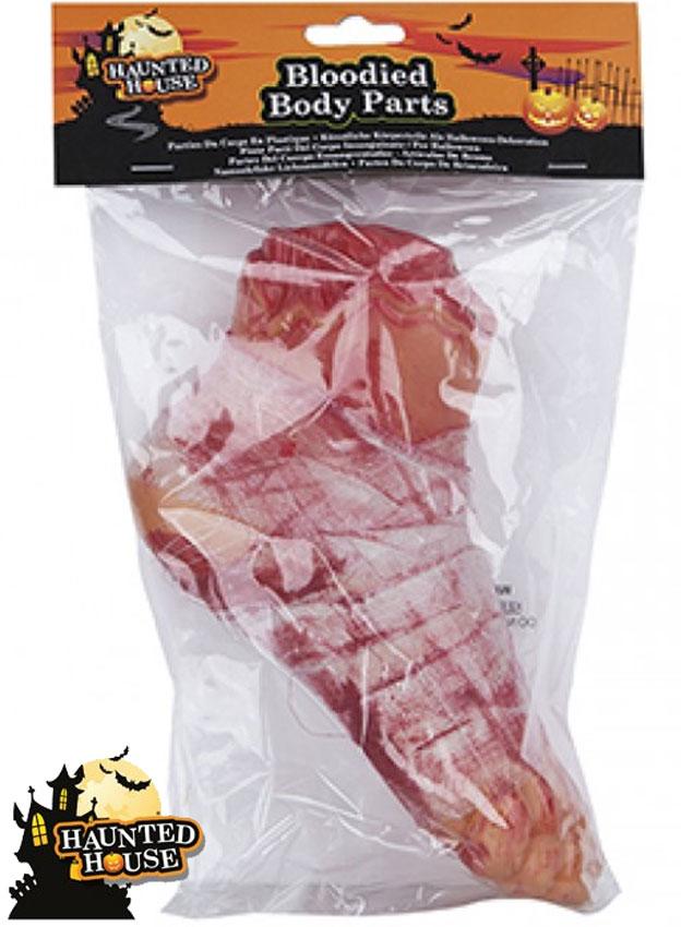Human Size Bloody Severed Foot Halloween Prop by PMS 977140 available here at Karnival Costumes online party shop