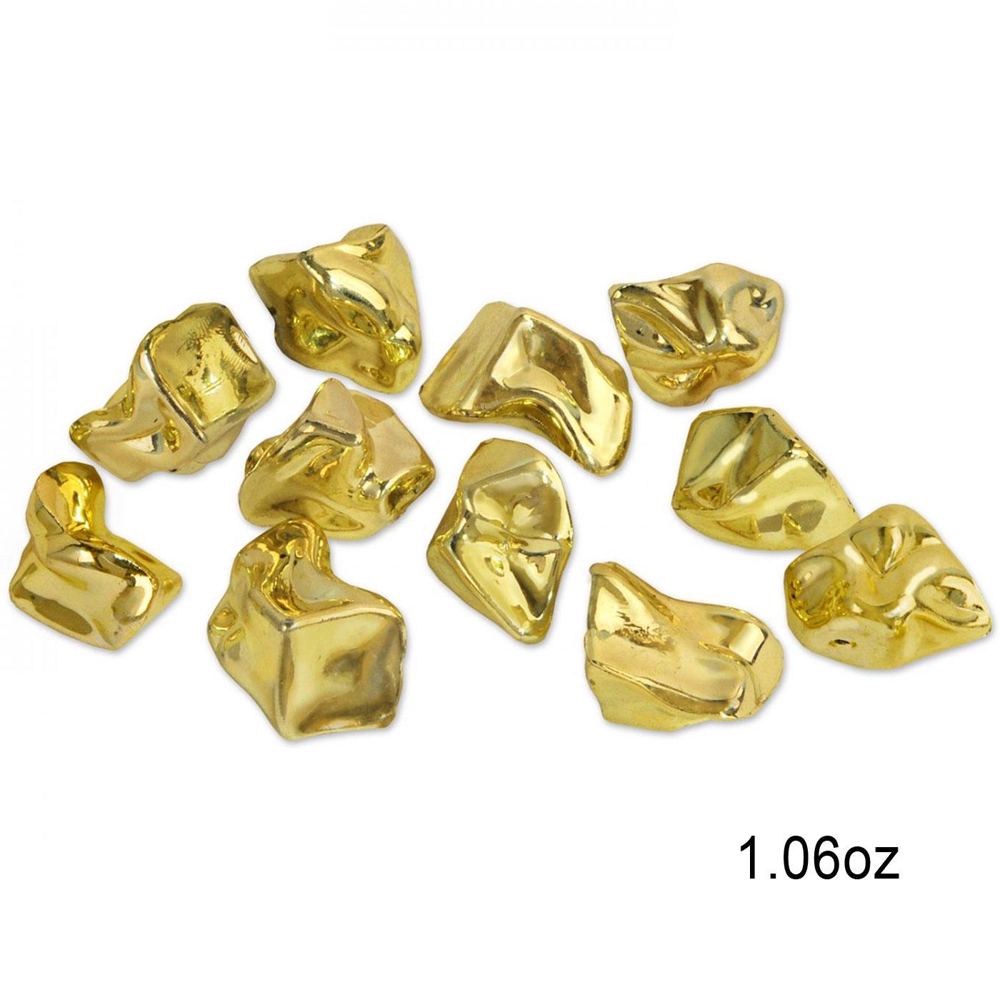 Plastic Gold Nuggets pkt 1.06oz by Beistle 52168 available here at Karnival Costumes online party shop