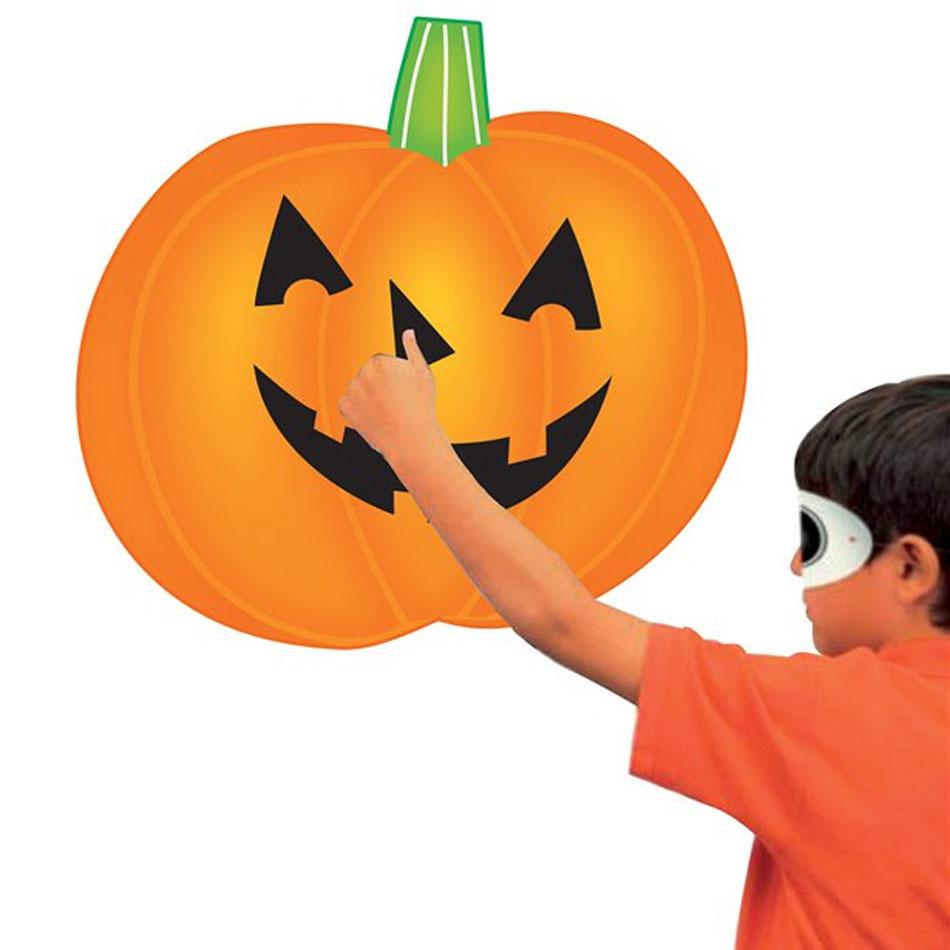 Pin the face on the Pumpkin Halloween Game by Amscan 9907460 available here at Karnival Costumes online party shop