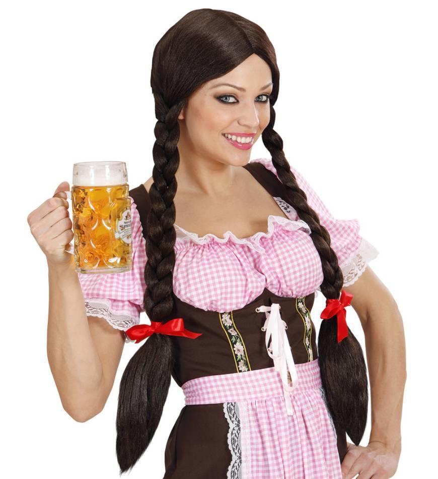 Gretel Wigs with Long Brown Plaits by Widmann P0737 available here at Karnival Costumes online party shop