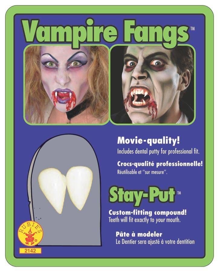 Vampire Fangs with Adhesive by Rubies 2142 available in the UK here at Karnival Costumes online party shop