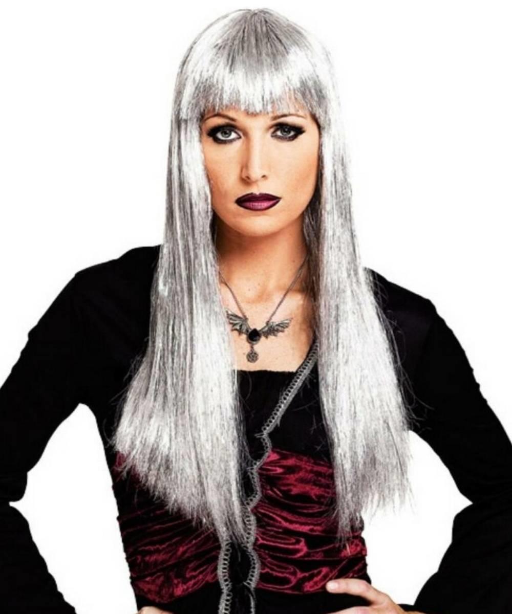 Glitzy Glamour character wig for women in silver by PMG 6571005 available here at Karnival Costumes online party shop