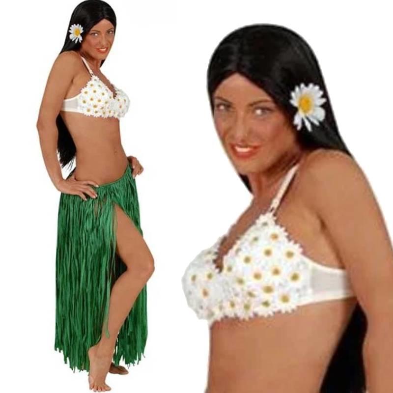 Hawaiian Luau, Festival or Beach Party Daisy Flower Bra Top by Widmann 2455M available here at Karnival Costumes online party shop