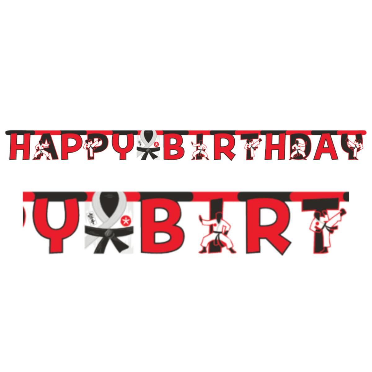 Karate Happy Birthday Letter Banner 10ft by Creative Converting 346370 available here at Karnival Costumes online party shop