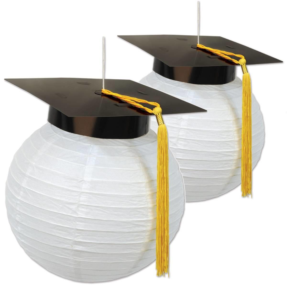 Pack of two Graduation Cap Paper Lanterns by Beistle 54933 available here at Karnival Costumes online party shop
