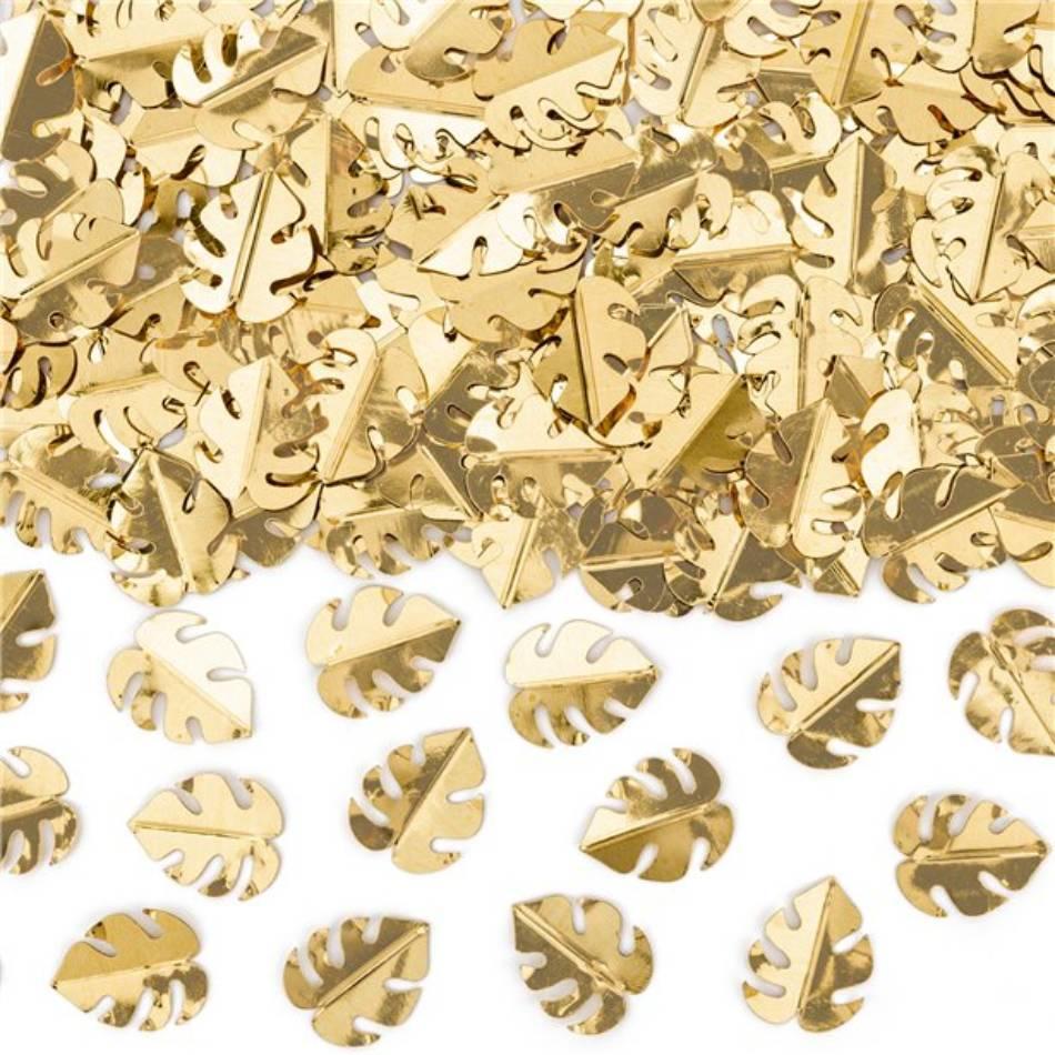 Gold Palm Leaf Die-Cut Sprinkle Confetti 15gr item: KCONS8-19M available here at Karnival Costumes online party shop