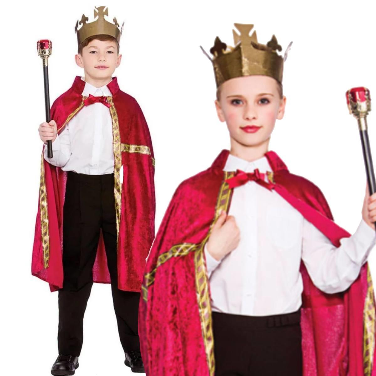 Kids Royal King or Queen Robe and Crown in Burgundy by Wicked EGB4105