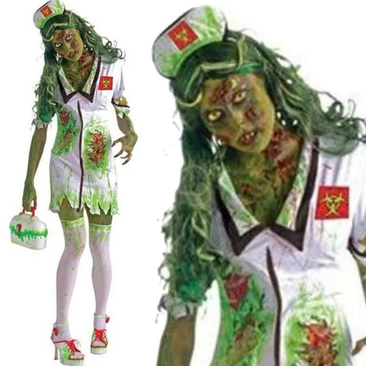 Lady's Bio-Hazard Zombie Halloween Nurse Costume by AC086 available here at Karnival Costumes online party shop