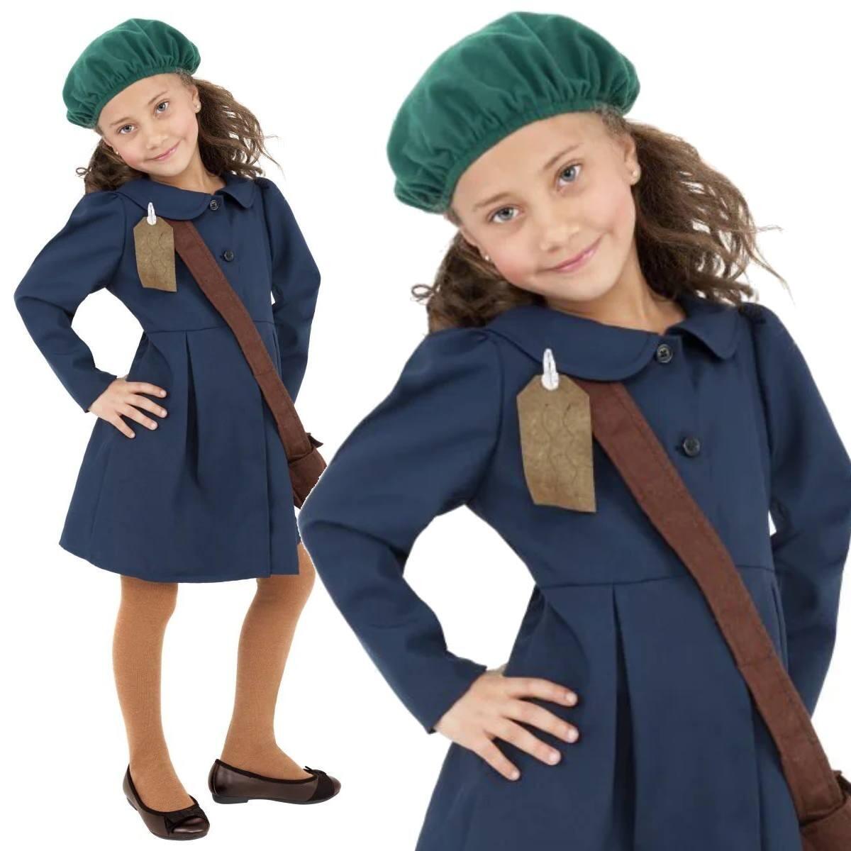 Girls Fancy Dress Evacuee Costume by Smiffys 38651 Karnival Costumes