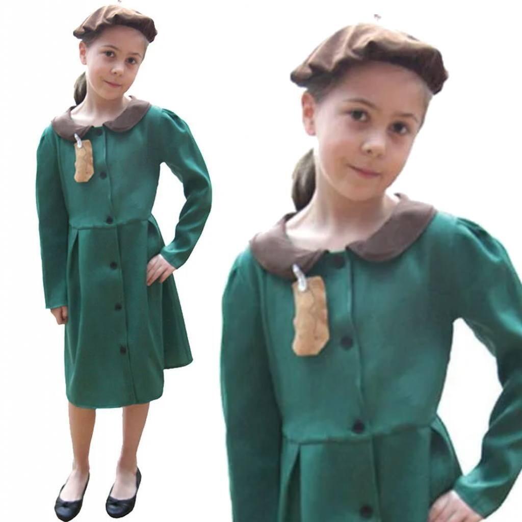 Girl's Wartime Evacuee Fancy Dress Costume by Bristol Novelties CC950 from a collection of historical costumes at Karnival House online party shop