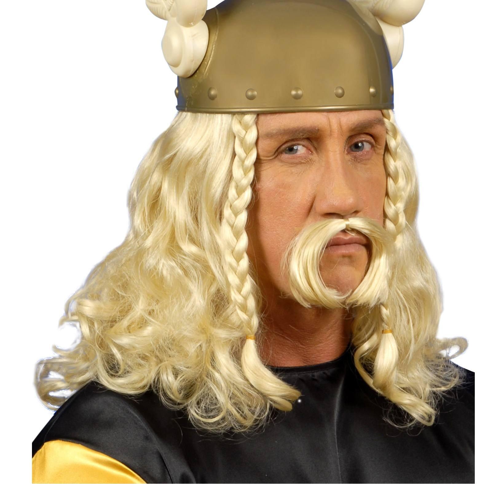 Men's Gaulois Wig and Moustache Set by Widmann V6263 available here at Karnival Costumes online party shop