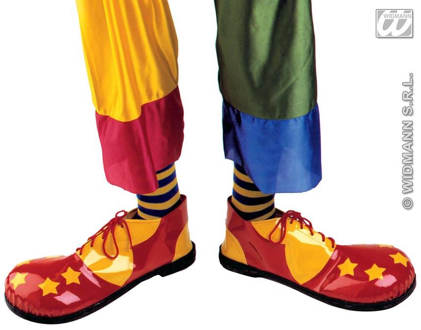 Professional Clown Shoes - Yellow and Red with Stars