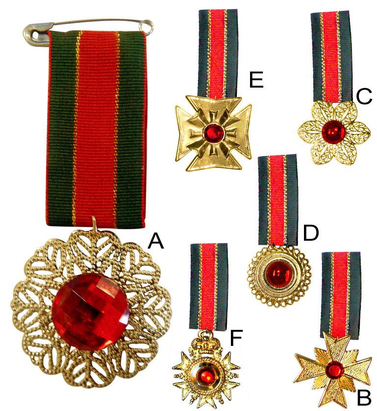Medals with Gemstones. Award yourself a distinction with this selection of 6 different designs of medals with ribbons by Widmann 2103D available here at Karnival Costumes online party shop