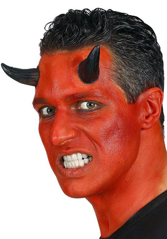 Special effects make-up Devil Horns in black by Widmann 4172N available here at Karnival Costumes online party shop