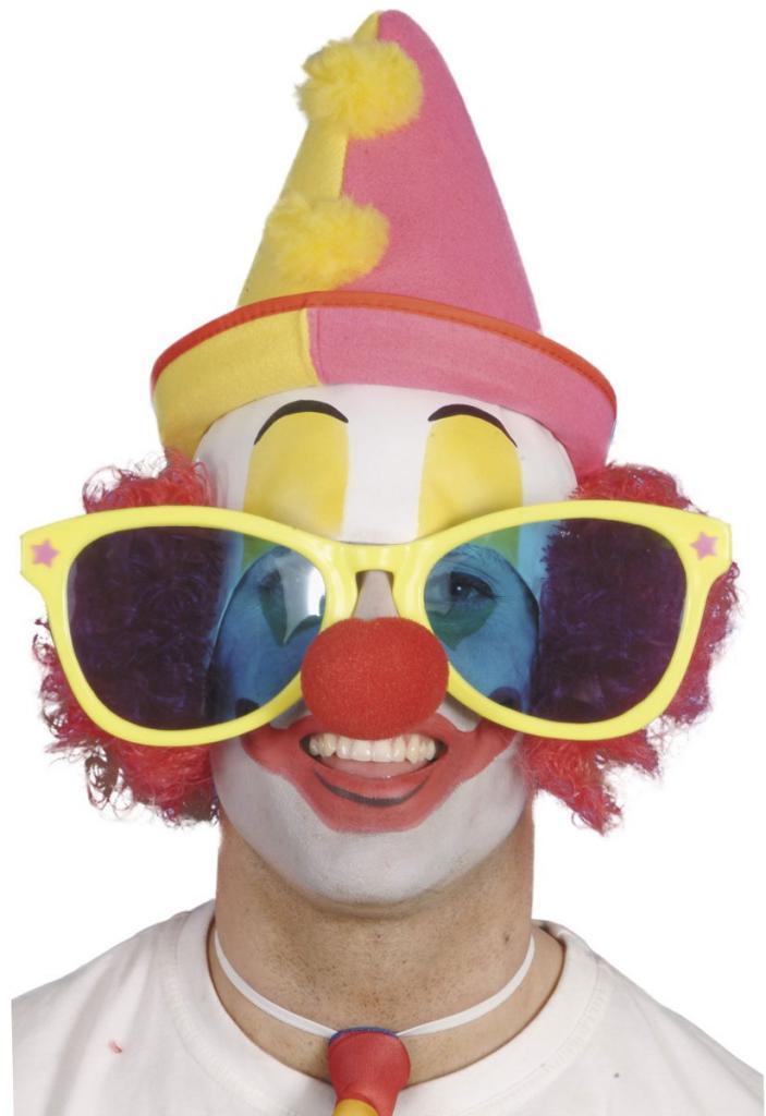 Clown's Jumbo Sunglasses Being Worn