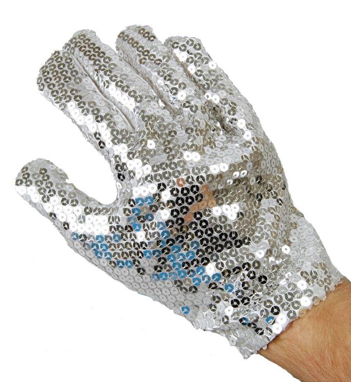White and Silver Sequin Glove