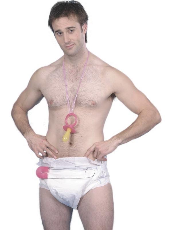 Instant Baby Kit for men. Instant funny costume for men by Smiffy 9502 available here at Karnival Costumes online party shop