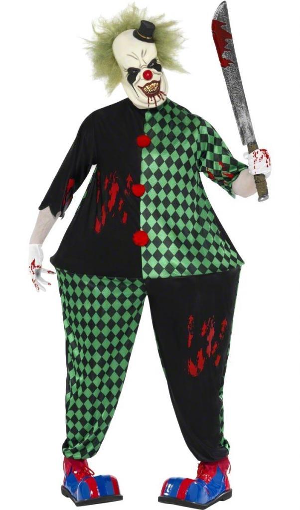 Halloween zombie Fat Clown costume for adults by Smiffy 21576 available here at Karnival Costumes online Halloween party shop