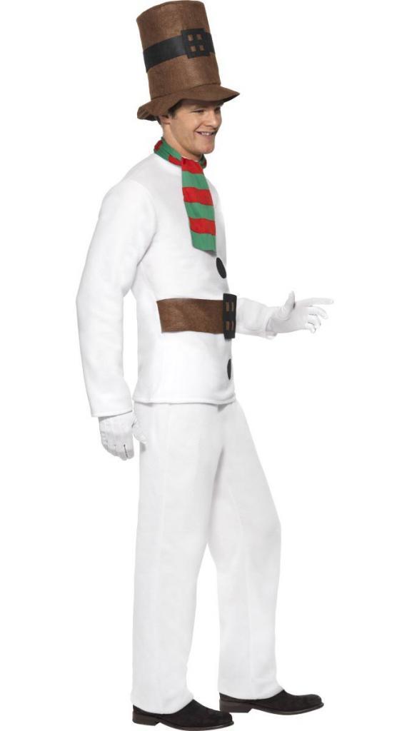 Side View of our Snowman Fancy Dress Costume for adults