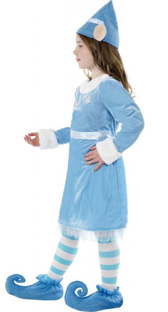 Snowflake Elf Costume - Children's Fancy Dress Costume Side View
