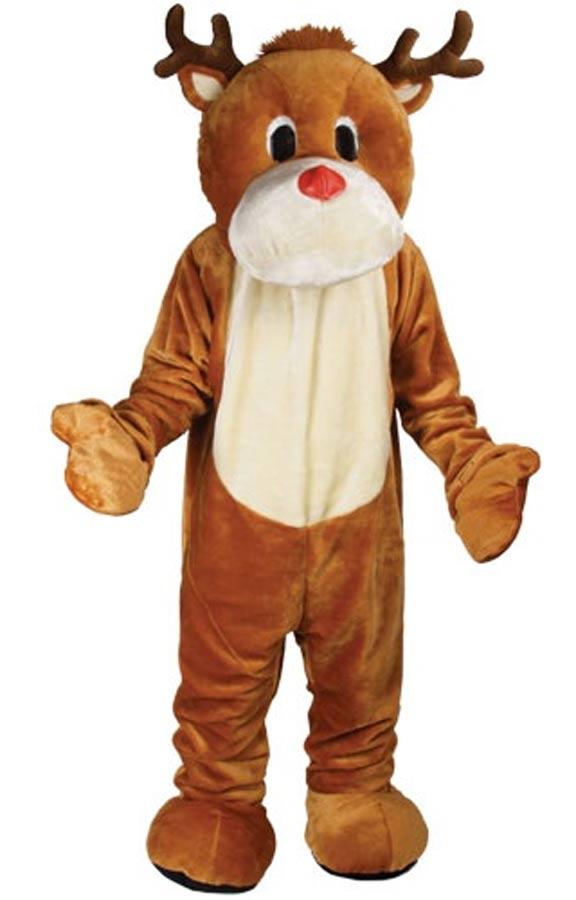Super Reindeer Mascot costume with large padded head by Wicked MA-8520 available here at Karnival Costumes online Christmas Party Shop